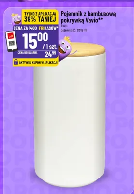 Pojemnik z bambusową pokrywką promocja w POLOmarket