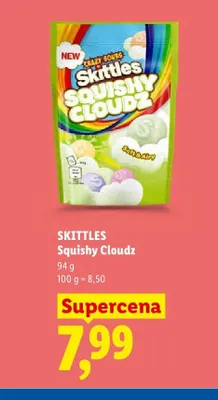 Żelki Skittles Squishy Cloudz Crazy Sours promocja w Lidl