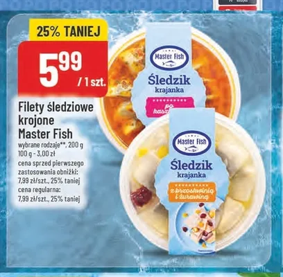 Filety śledziowe krojone Śledzik krajanka po kaszubsku Master Fish promocja w POLOmarket