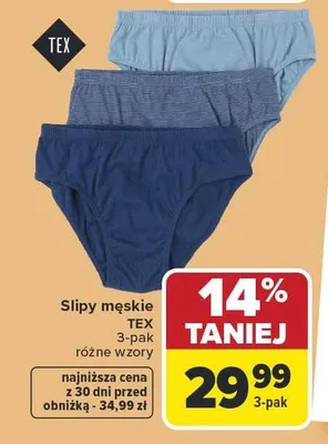 Slipy męskie różne wzory 3-pak promocja w Carrefour