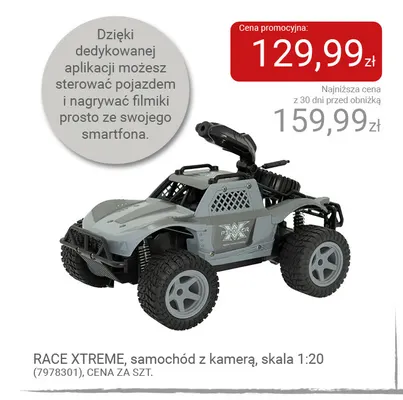 Samochód z kamerą skala 1:20 Race Xtreme promocja w Smyk