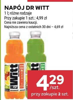 Napój dr witt promocja w Stokrotka