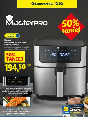 Frytkownica beztłuszczowa Air Fryer, 1500 W, 6 l promocja w Lidl