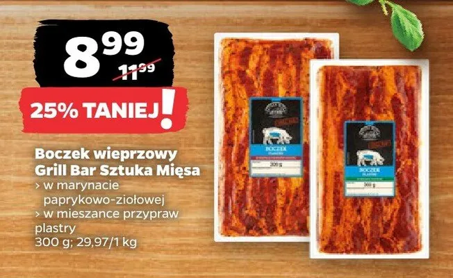 Boczek wieprzowy Grill Bar Sztuka Mięsa promocja w Netto