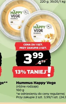 Hummus Happy Vege promocja w Netto