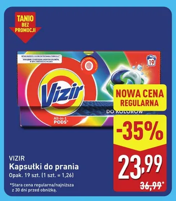 Kapsułki do prania Vizir promocja w Aldi