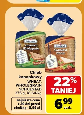 Chleb kanapkowy Wheat Schulstad promocja w Carrefour