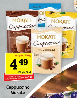 Kawa rozpuszczalna Cappuccino Mokate śmietankowe promocja w Gram Market
