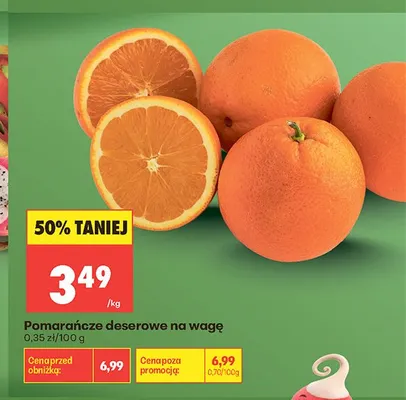 Pomarańcze deserowe na wagę promocja w Biedronka