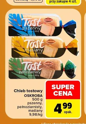 Chleb tostowy pszenny Oskroba promocja w Carrefour