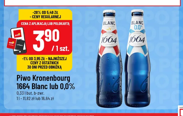 Piwo bezalkoholowe Kronenbourg 1664 Blanc promocja w POLOmarket