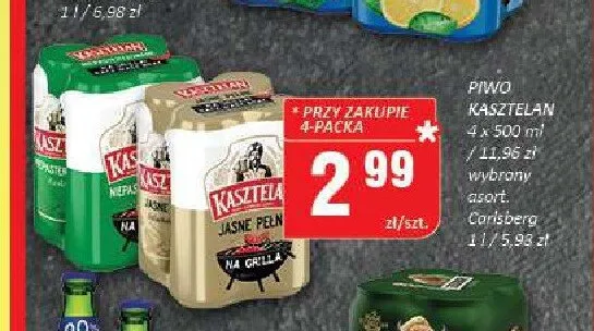 Piwo Kasztelan 4-pak 500ml promocja w Chorten