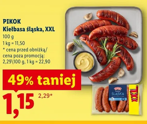 Kiełbasa śląska PIKOK XXL promocja w Lidl