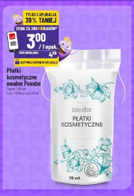 Płatki kosmetyczne owalne Povabe promocja w POLOmarket