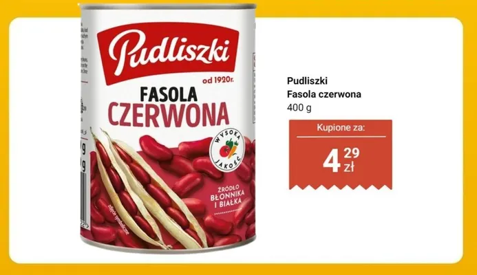 Fasola czerwona Pudliszki promocja w Dino
