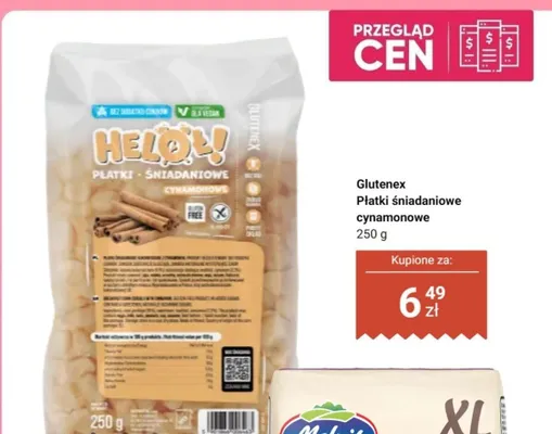 Płatki śniadaniowe cynamonowe Glutenex Helol! gluten free promocja w Dino