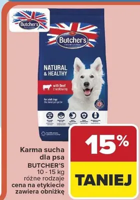 Karma sucha dla psa Butcher's Natural & Healthy promocja w Carrefour Market