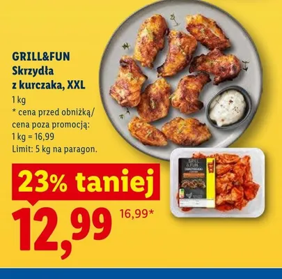Skrzydła z kurczaka XXL GRILL&FUN promocja w Lidl