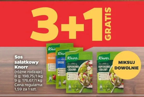 Sos sałatkowy Knorr różne rodzaje promocja w Netto