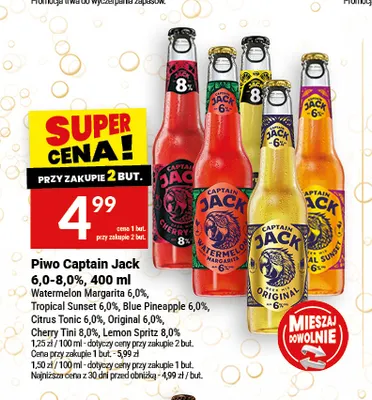 Piwo Captain Jack Citrus Tonic 6,0% promocja w Twój Market