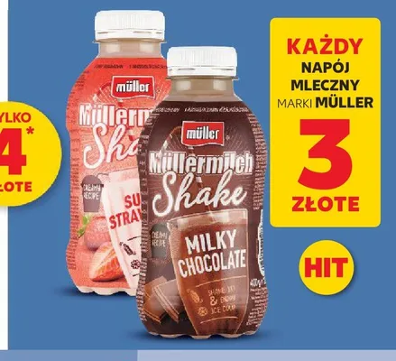 Napój mleczny Müllermilch Shake Strawberry promocja w Kaufland