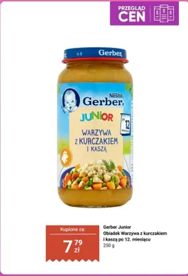 Obiadek Gerber Junior Warzywa z kurczakiem i kaszą po 12. miesiącu promocja w Biedronka