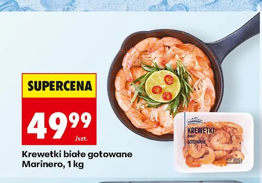 Krewetki białe gotowane Marinero promocja w Biedronka