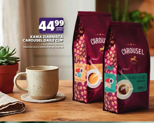 Kawa ziarnista Carousel Daily Cup Classic promocja w Stokrotka