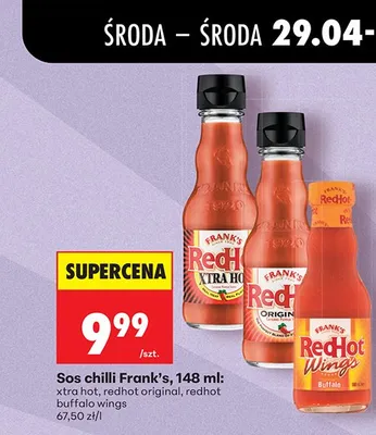 Sos chilli redhot original promocja w Biedronka