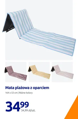 Mata plażowa z oparciem 164x53cm promocja w Action