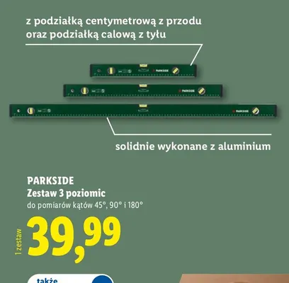 Zestaw 3 poziomic Parkside promocja w Lidl