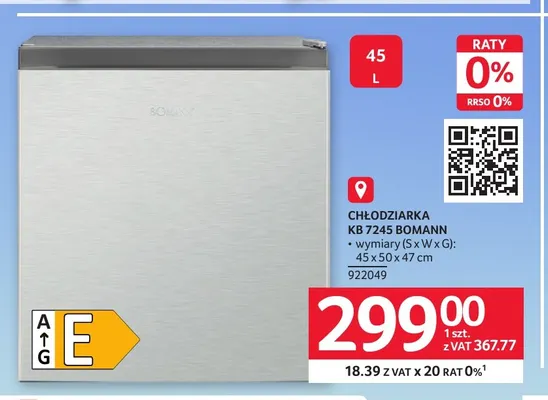Chłodziarka Kb 7245 Bomann promocja w Selgros