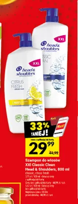 Szampon do włosów XXL Citrus Fresh Head & Shoulders promocja w Twój Market