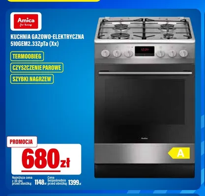 Kuchnia gazowo-elektryczna Amica promocja w RTV EURO AGD