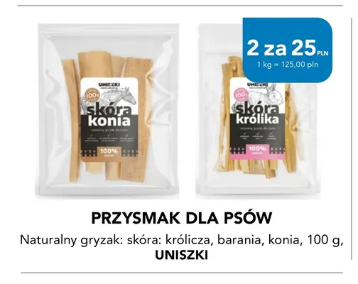 Przysmak dla psów naturalny gryzak skóra królicza Uniszki promocja w Aquael zoo