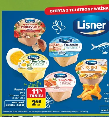 Pasta z łososia Pastella Lisner ze szczypiorkiem promocja w Carrefour