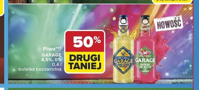 Piwo bezalkoholowe Garage Raspberry Lime Mystery 0,0% promocja w Carrefour
