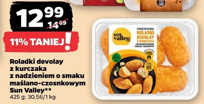 Roladki devolay z kurczaka z nadzieniem o smaku masłano-czosnkowym promocja w Netto