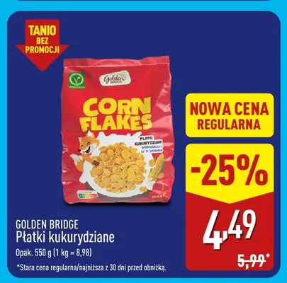Płatki kukurydziane Golden Bridge promocja w Aldi
