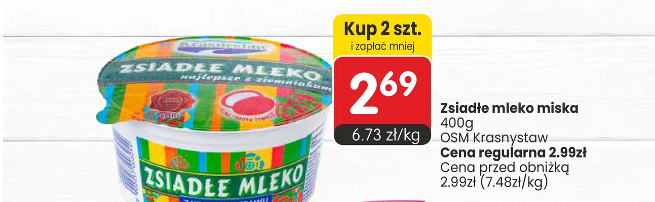 Zsiadłe mleko Krasnystaw promocja w Market Point