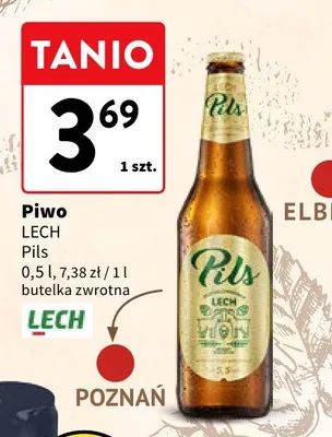 Piwo Lech Pils promocja w Intermarche