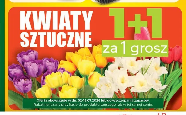 Kwiaty sztuczne promocja w TOPAZ