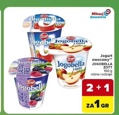 Jogurt owocowy Zott Jogobella 0% promocja w Carrefour Express
