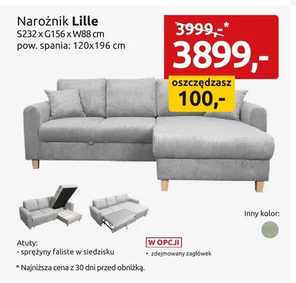 Narożnik Lille promocja w Black Red White