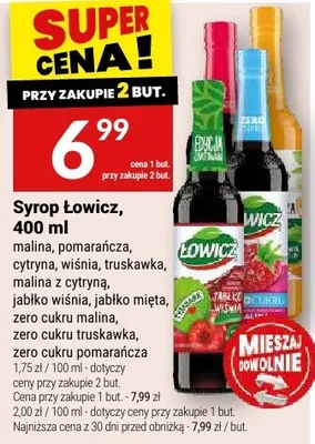 Syrop Łowicz jabłko wiśnia promocja w Twój Market
