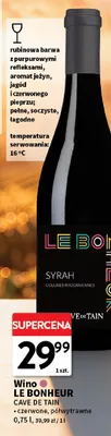 Wino czerwone Le Bonheur Cave de Tain promocja w Intermarche
