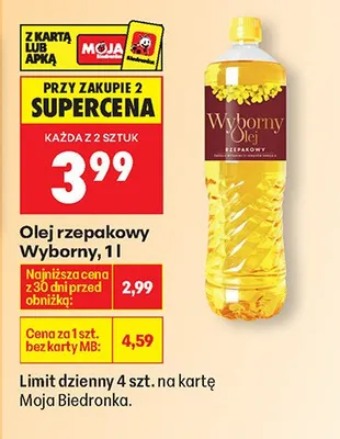 Olej rzepakowy Wyborny promocja w Biedronka
