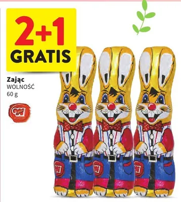 Czekoladowy zajączek Wolność promocja w Intermarche