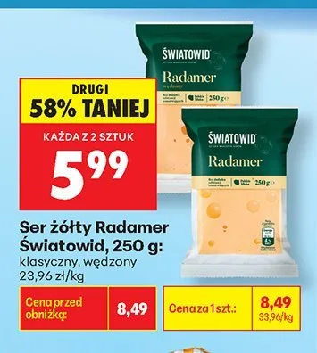 Ser żółty Radamer klasyczny Światowid promocja w Biedronka