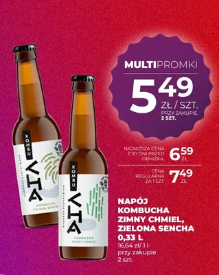 Napój Kombucha zielona sencha Kombuvia promocja w Duży Ben